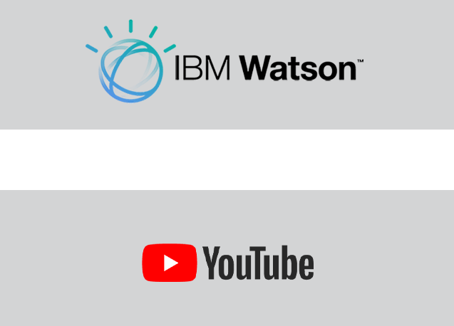 Logos of IBM Watson and YouTube